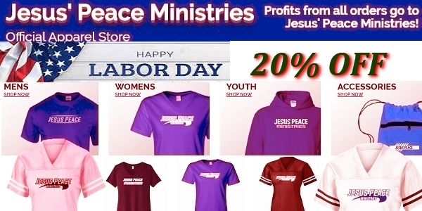 🛒 Jesus Peace Ministries Apparel Shopping Short Sleeve, Long Sleeve, Performance, Sleeveless, POLOS, Short Sleeve, Long Sleeve. Shorts, Pants, JACKETS, Outerwear, SWEATSHIRTS, Hooded, Crewneck, Zip Ups, Gift Cards Purchase gift cards for you or for others.